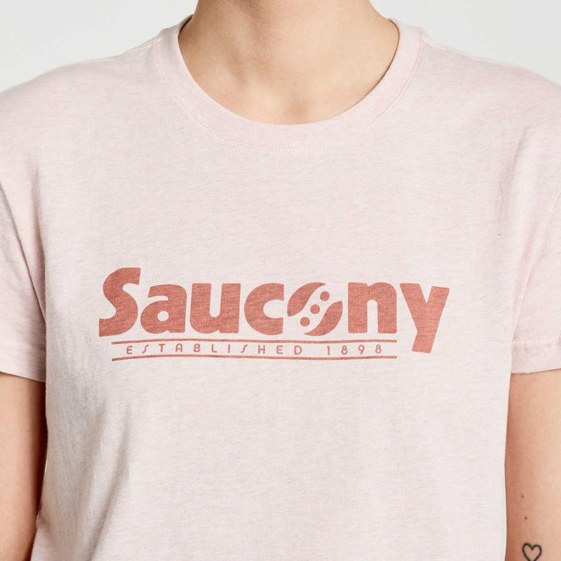 Rose Saucony Rested Women's T Shirts | Philippines S53918-V80