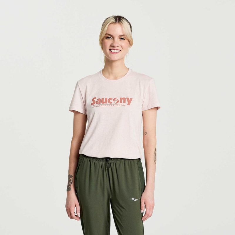 Rose Saucony Rested Women\'s T Shirts | Philippines S53918-V80