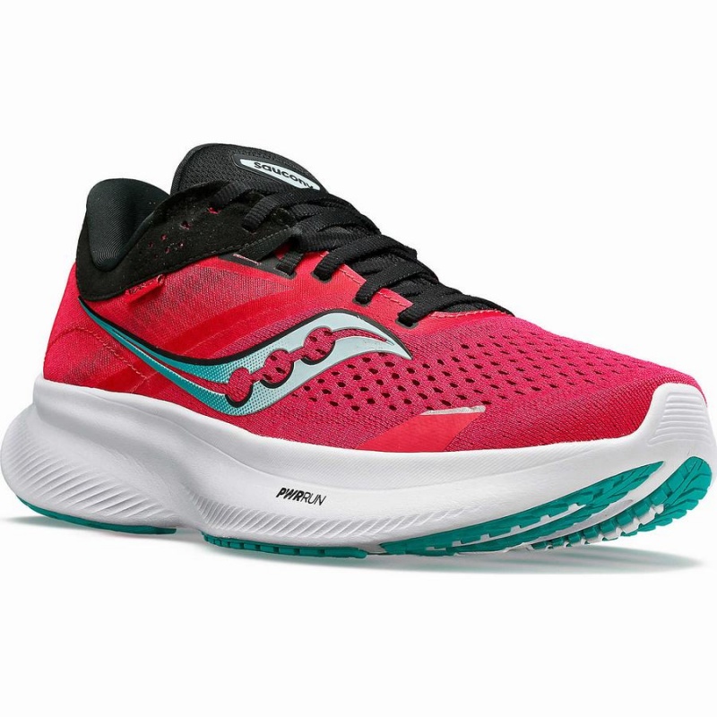 Rose / Black Saucony Ride 16 Women's Running Shoes | Philippines S50961-N91