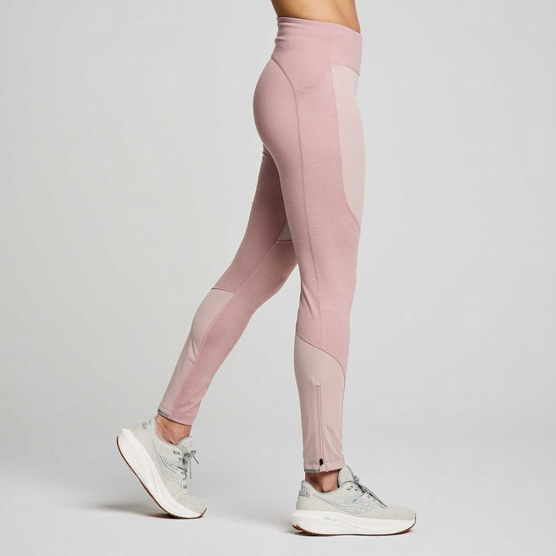 Smoke Heather Saucony Runshield Women's Tight | Philippines S86012-F86