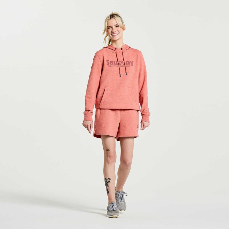 Soot Heather Graphic Saucony Rested Women's Hoodie | Philippines S80425-R41