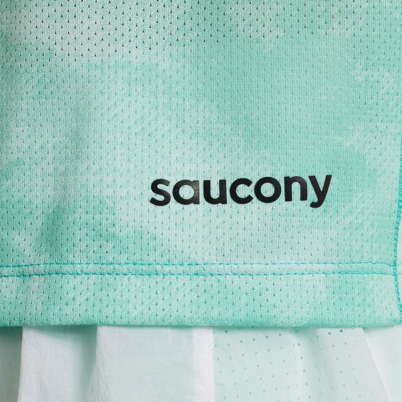 Turquoise Saucony Elevate Short Sleeve Women's T Shirts | Philippines S81250-U67