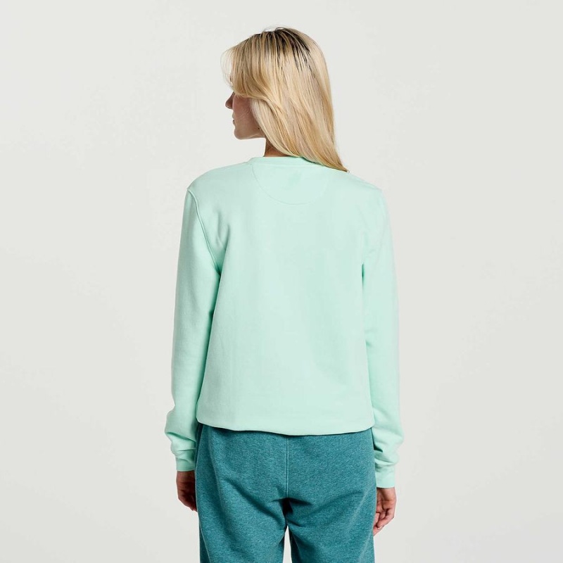 Turquoise Saucony Rested Crewneck Women's Sweatshirt | Philippines S64315-Q05