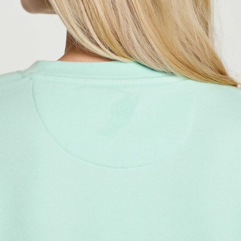 Turquoise Saucony Rested Crewneck Women's Sweatshirt | Philippines S64315-Q05