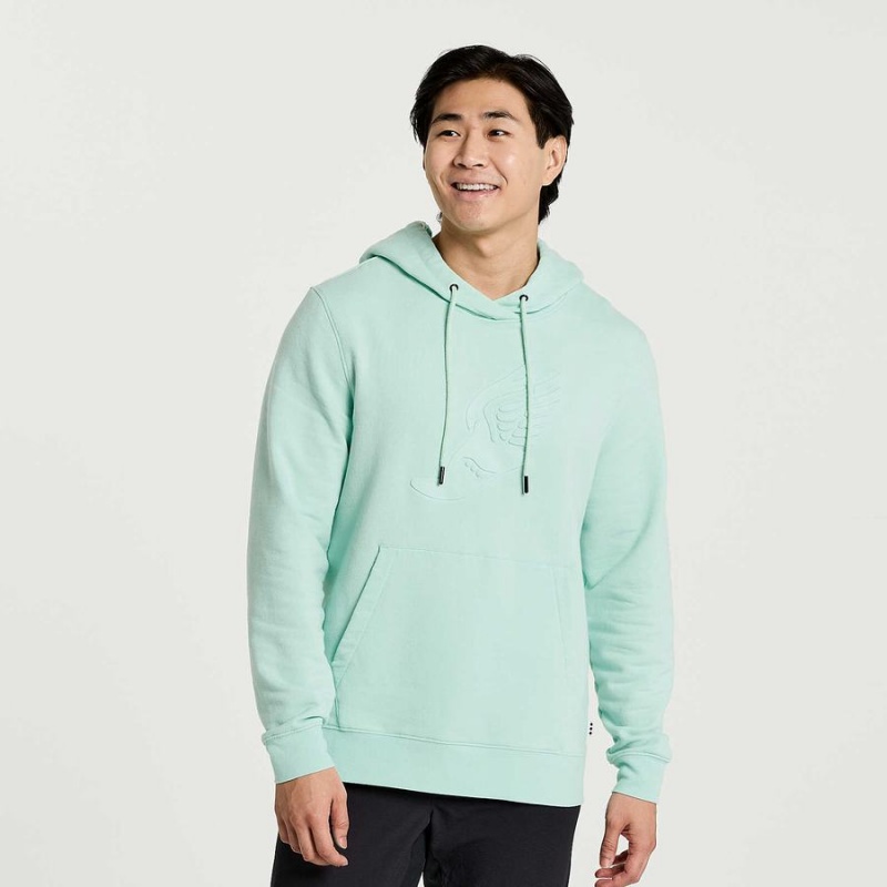 Turquoise Saucony Rested Men\'s Hoodie | Philippines S04617-W68