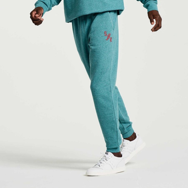 Turquoise Saucony Rested Men's Sweatpants | Philippines S74396-U37