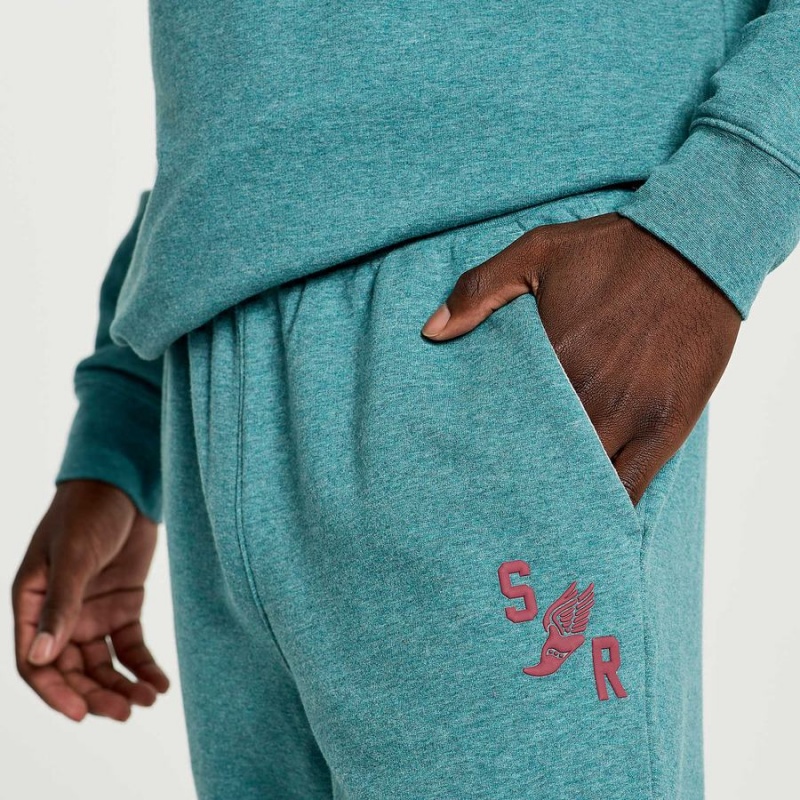 Turquoise Saucony Rested Men's Sweatpants | Philippines S74396-U37