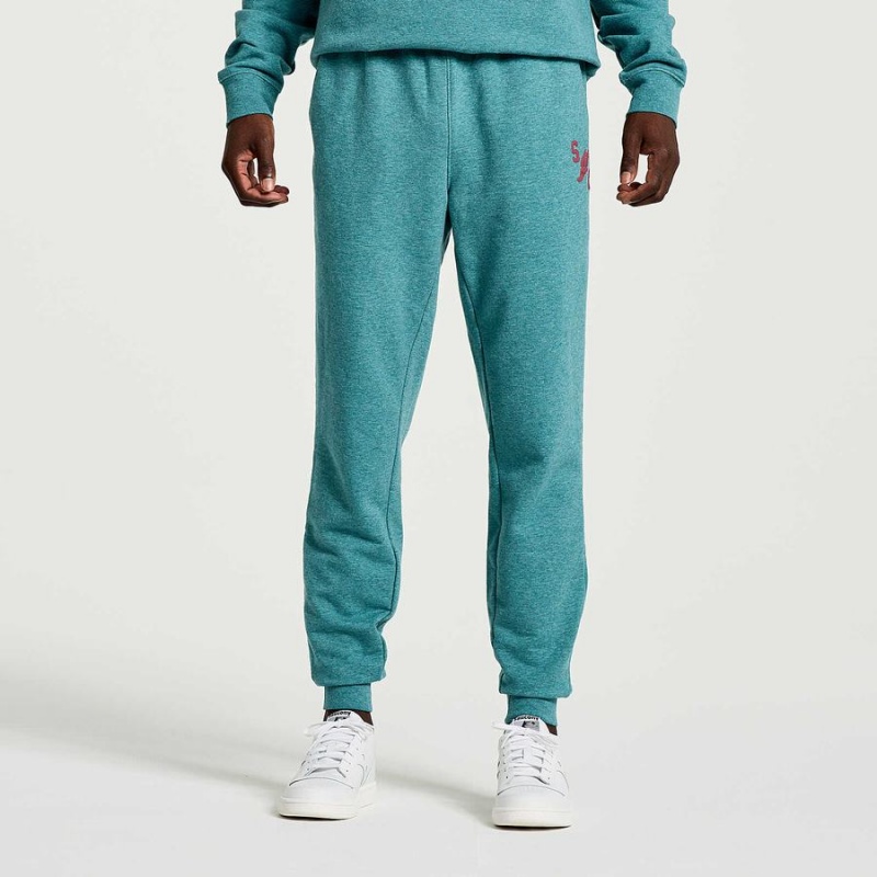 Turquoise Saucony Rested Men\'s Sweatpants | Philippines S74396-U37