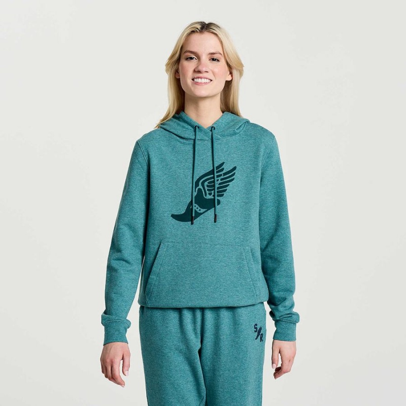 Turquoise Saucony Rested Women\'s Hoodie | Philippines S53197-T46