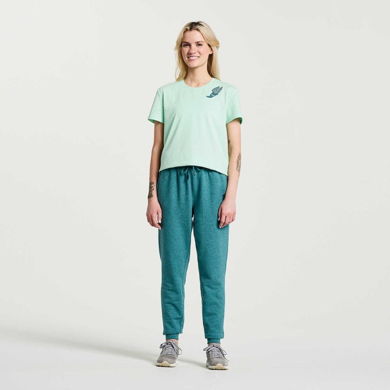 Turquoise Saucony Rested Women's T Shirts | Philippines S52064-B60