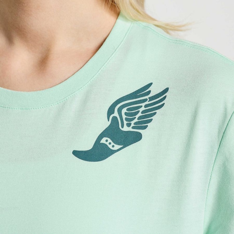 Turquoise Saucony Rested Women's T Shirts | Philippines S52064-B60