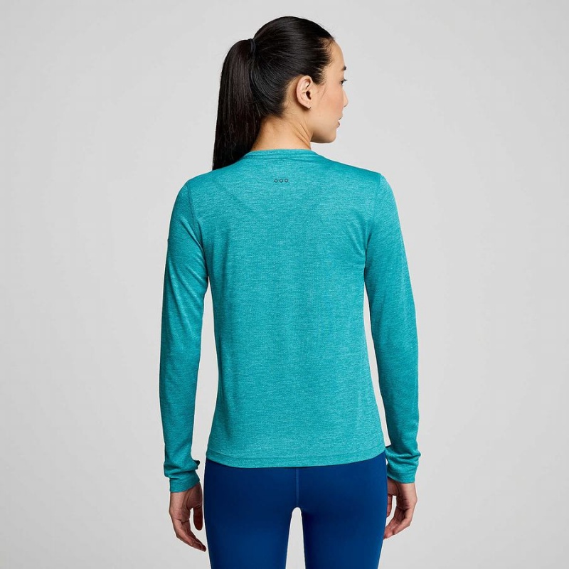 Turquoise Saucony Stopwatch Long Sleeve Women's T Shirts | Philippines S18764-S98