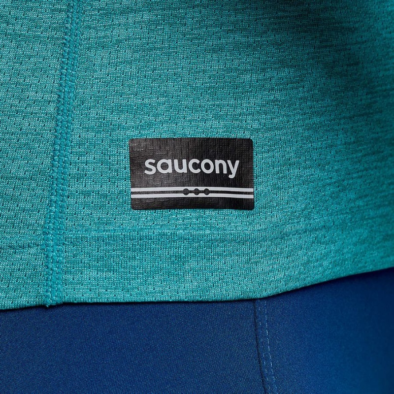 Turquoise Saucony Stopwatch Long Sleeve Women's T Shirts | Philippines S18764-S98