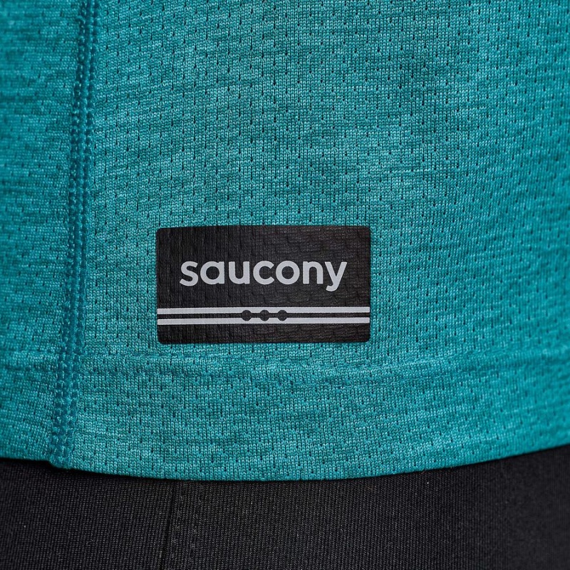 Turquoise Saucony Stopwatch Short Sleeve Women's T Shirts | Philippines S29186-A86