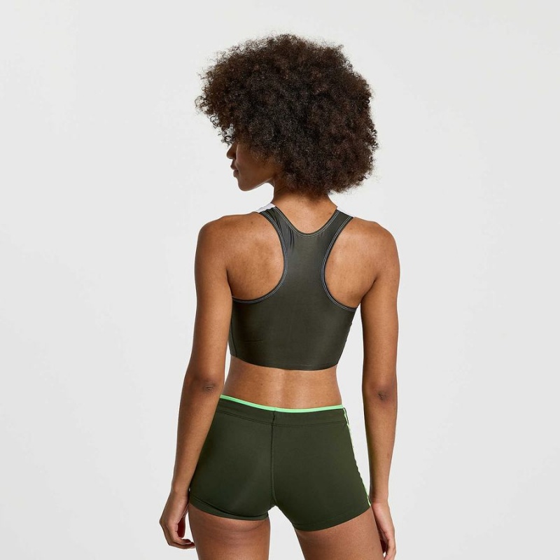 Umbra Saucony Elite Crop Women's Tops | Philippines S67594-Q07