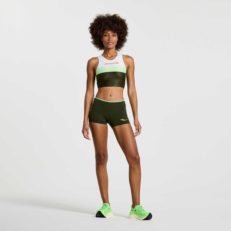 Umbra Saucony Elite Crop Women's Tops | Philippines S67594-Q07