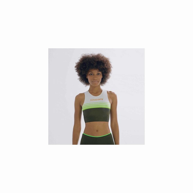 Umbra Saucony Elite Crop Women's Tops | Philippines S67594-Q07