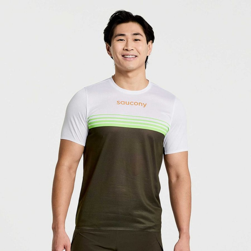 Umbra Saucony Elite Short Sleeve Men\'s T Shirts | Philippines S32148-J03