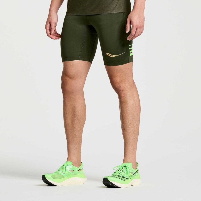 Umbra Saucony Elite Tight Men's Shorts | Philippines S95643-B65