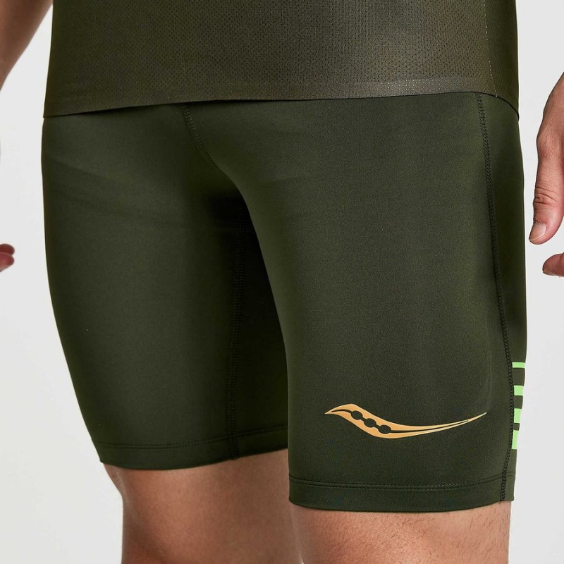 Umbra Saucony Elite Tight Men's Shorts | Philippines S95643-B65