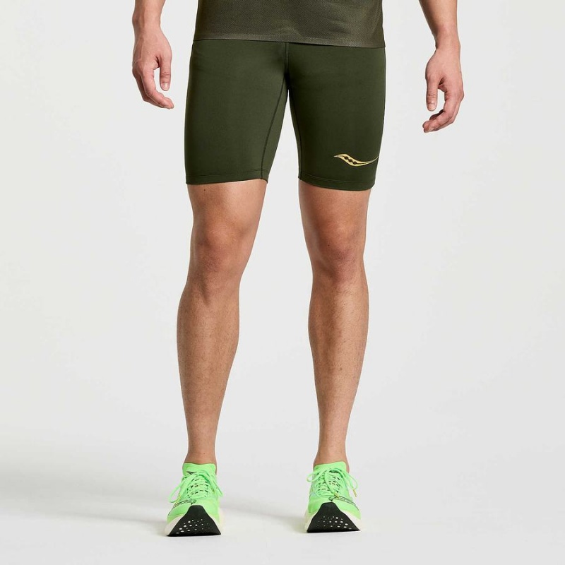 Umbra Saucony Elite Tight Men\'s Shorts | Philippines S95643-B65