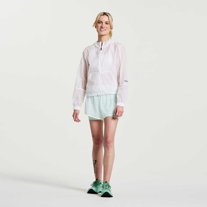 White Saucony Elevate Packaway Women's Jackets | Philippines S97583-Y82