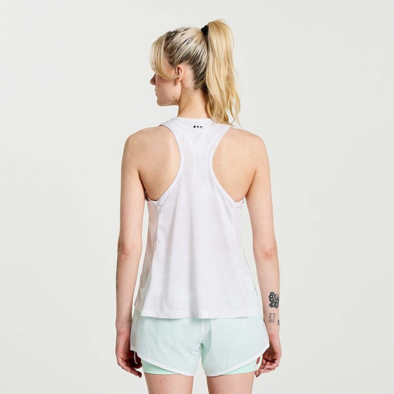 White Saucony Elevate Women's Tank Top | Philippines S84306-D04