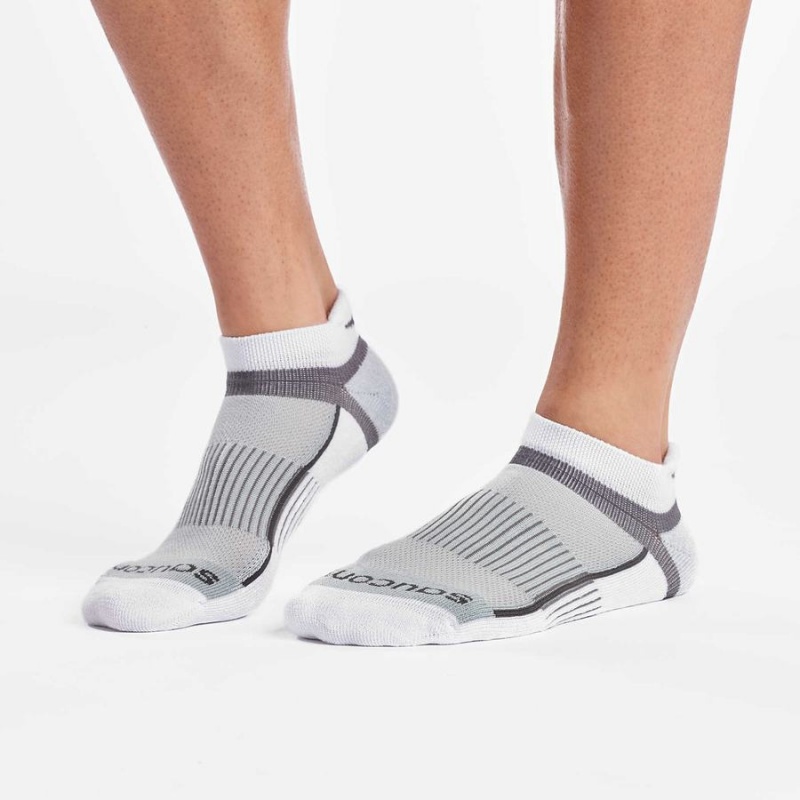 White Saucony Inferno No Show Tab 3-Pack Women's Socks | Philippines S67312-G42