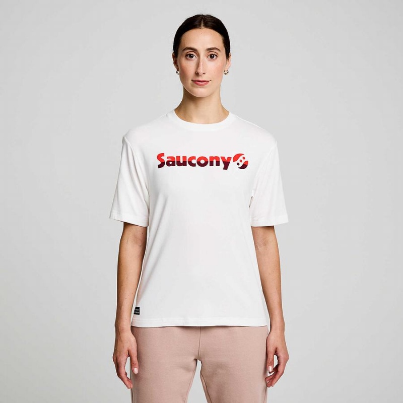 White Saucony Recovery Short Sleeve Men's T Shirts | Philippines S28170-A79