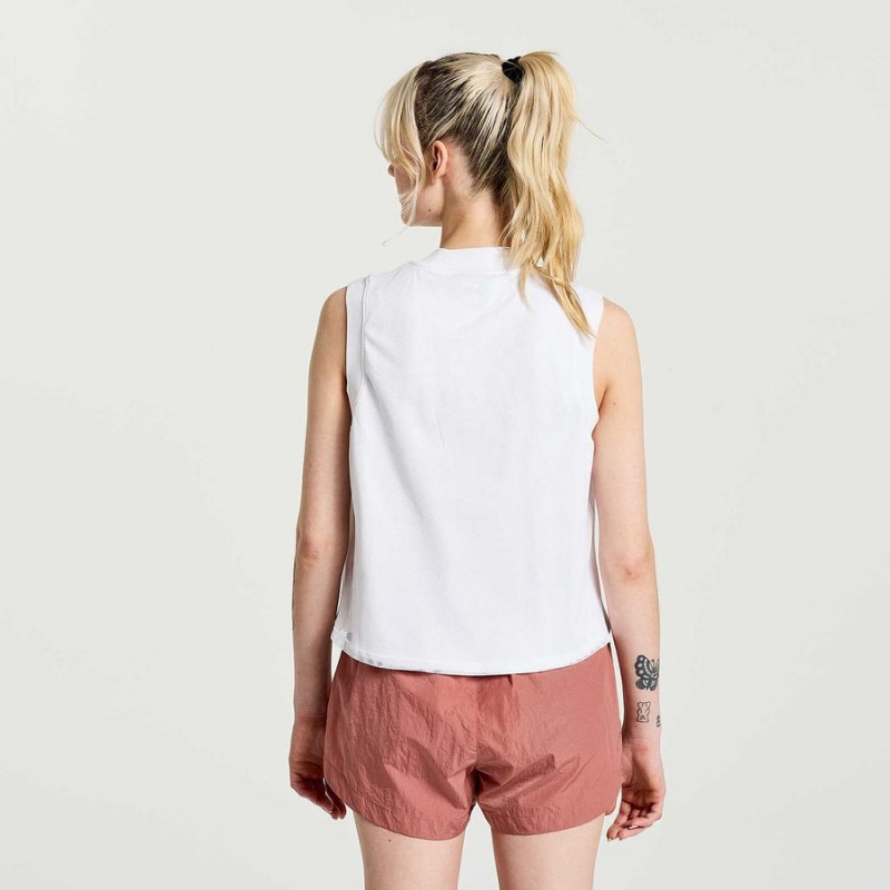 White Saucony Unwind Sleeveless Women's Tops | Philippines S65387-J30