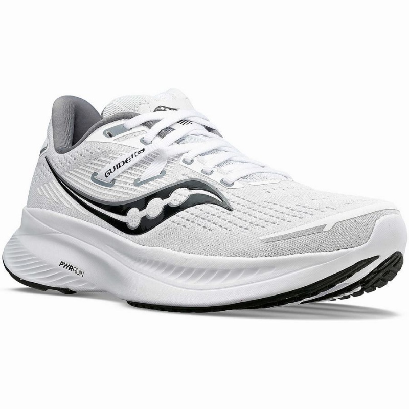 White / Black Saucony Guide 16 Men's Running Shoes | Philippines S80942-M16