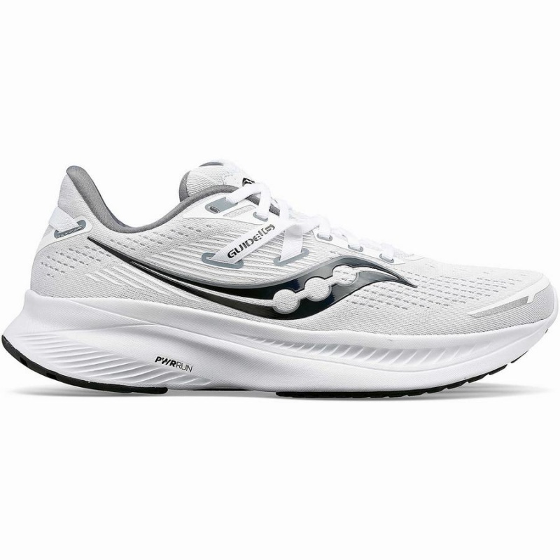 White / Black Saucony Guide 16 Men\'s Running Shoes | Philippines S80942-M16