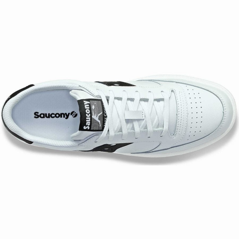 White / Black Saucony Jazz Court PU Women's Sneakers | Philippines S09324-Q36