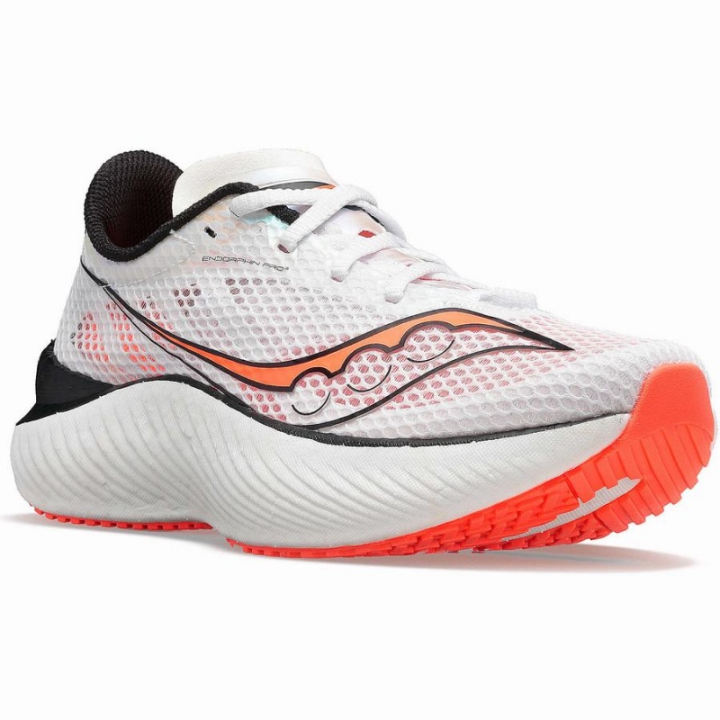 White / Black / Red Saucony Endorphin Pro 3 Women's Running Shoes | Philippines S71439-E43