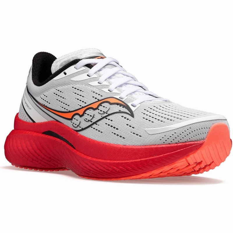 White / Black / Red Saucony Endorphin Speed 3 Men's Running Shoes | Philippines S56812-L16