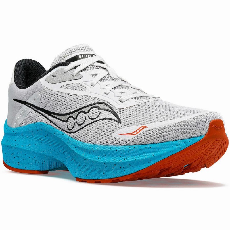 White / Blue Saucony Axon 3 Men's Running Shoes | Philippines S04932-E42