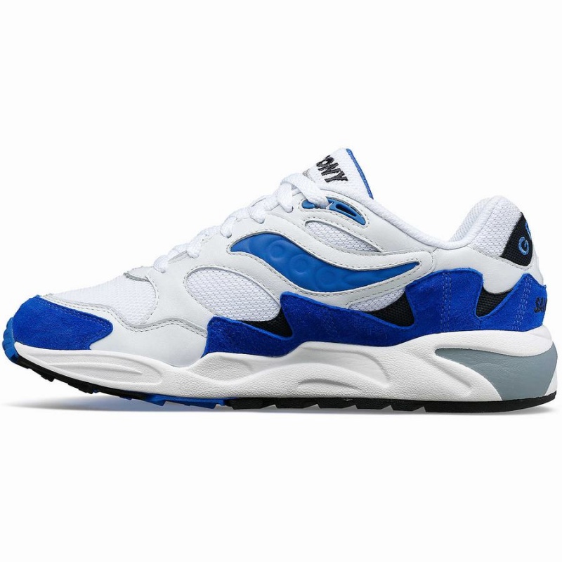 White / Blue Saucony Grid Shadow 2 Men's Sneakers | Philippines S31602-X18