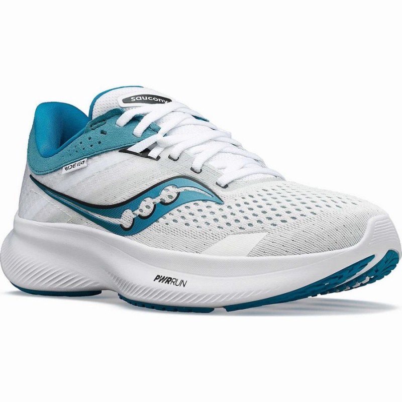 White / Blue Saucony Ride 16 Women's Running Shoes | Philippines S53718-K58