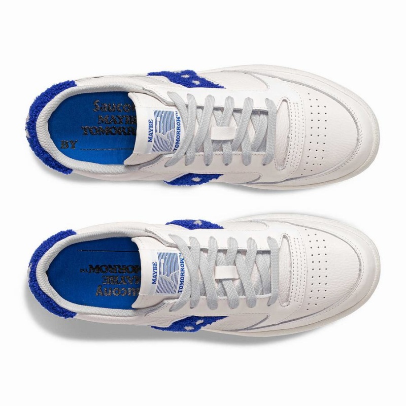 White / Blue Saucony X Maybe Tomorrow Jazz Court Varsity Women's Sneakers | Philippines S71963-K93