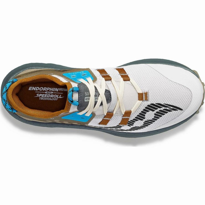 White / Brown Saucony Endorphin Rift Men's Running Shoes | Philippines S30579-G69