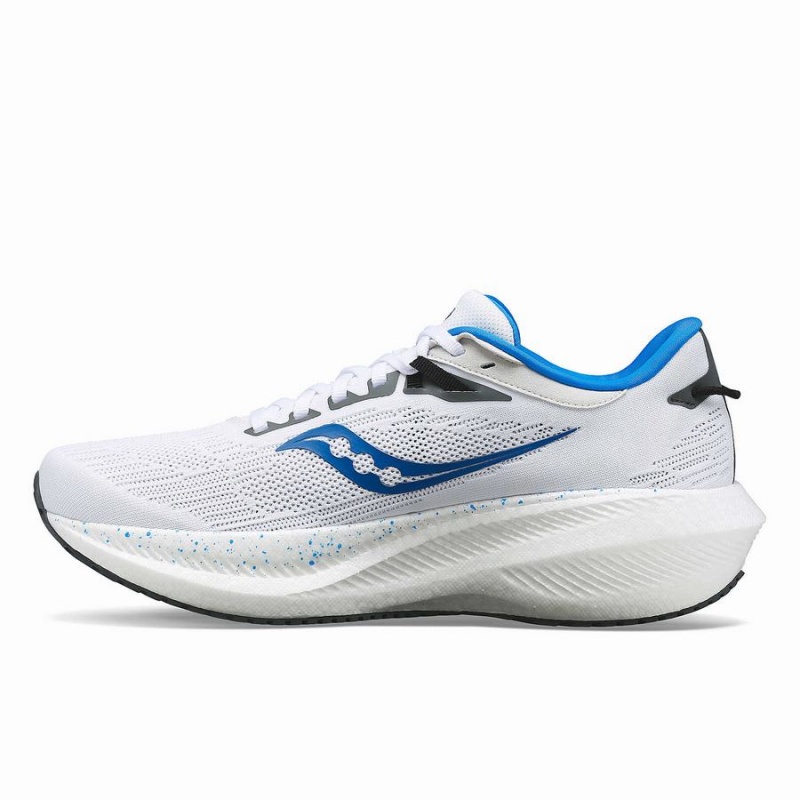 White / Deep Blue Saucony Triumph 21 Men's Running Shoes | Philippines S63987-N43