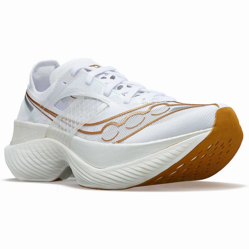 White / Gold Saucony Endorphin Elite Men's Running Shoes | Philippines S12397-K42