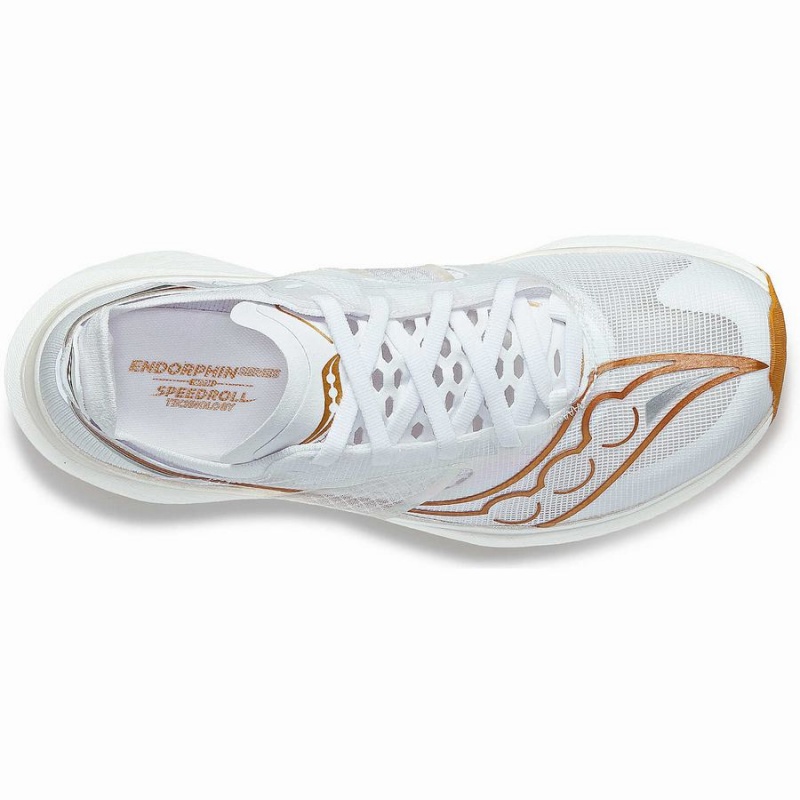 White / Gold Saucony Endorphin Elite Women's Running Shoes | Philippines S37415-K86