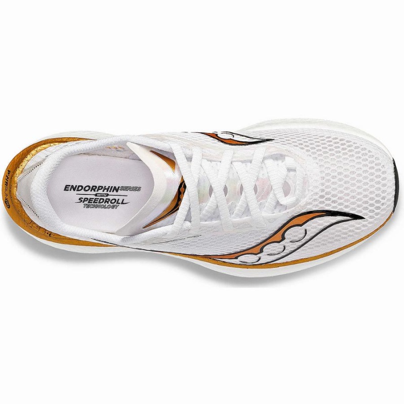 White / Gold Saucony Endorphin Pro 3 Men's Running Shoes | Philippines S90618-J18