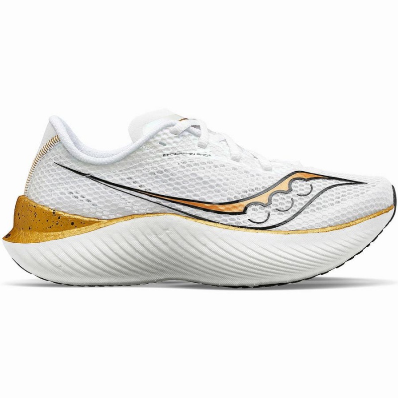 White / Gold Saucony Endorphin Pro 3 Men\'s Running Shoes | Philippines S90618-J18