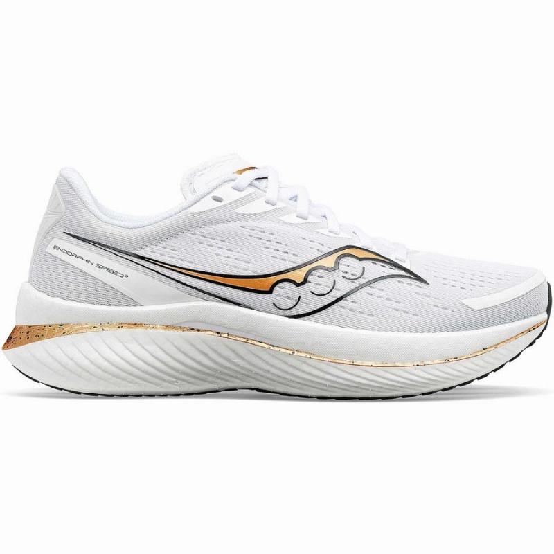 White / Gold Saucony Endorphin Speed 3 Men\'s Running Shoes | Philippines S76852-X62