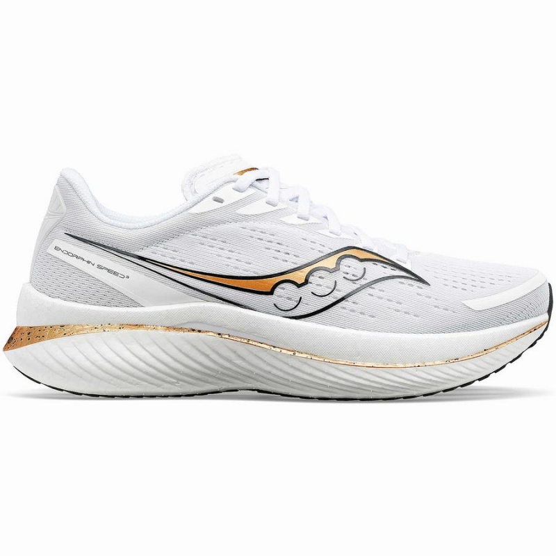 White / Gold Saucony Endorphin Speed 3 Women\'s Running Shoes | Philippines S96458-W80