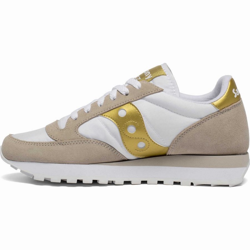 White / Gold Saucony Jazz Original Women's Sneakers | Philippines S93841-P24