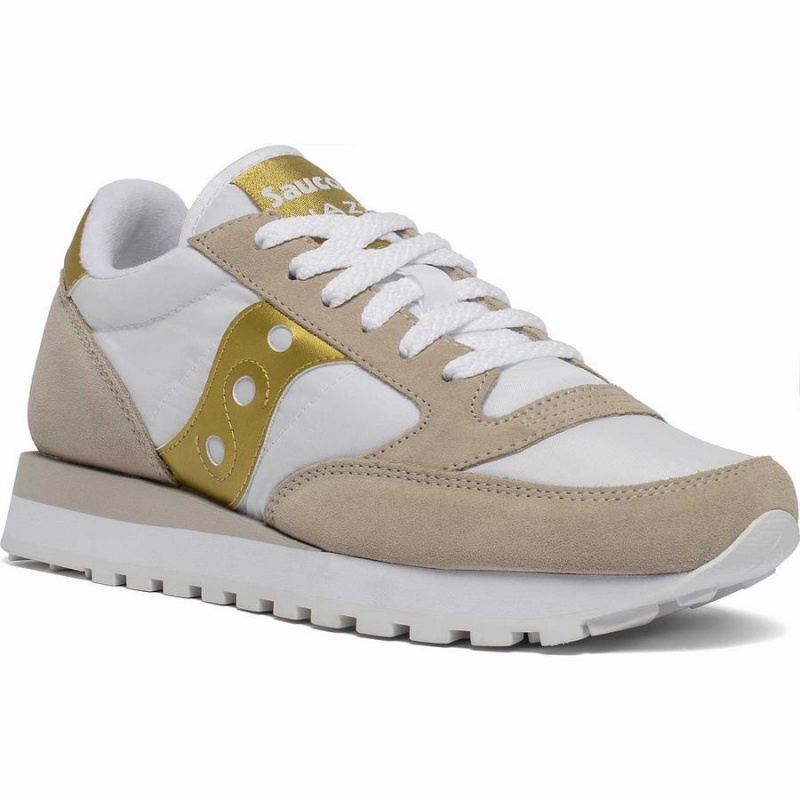 White / Gold Saucony Jazz Original Women's Sneakers | Philippines S93841-P24