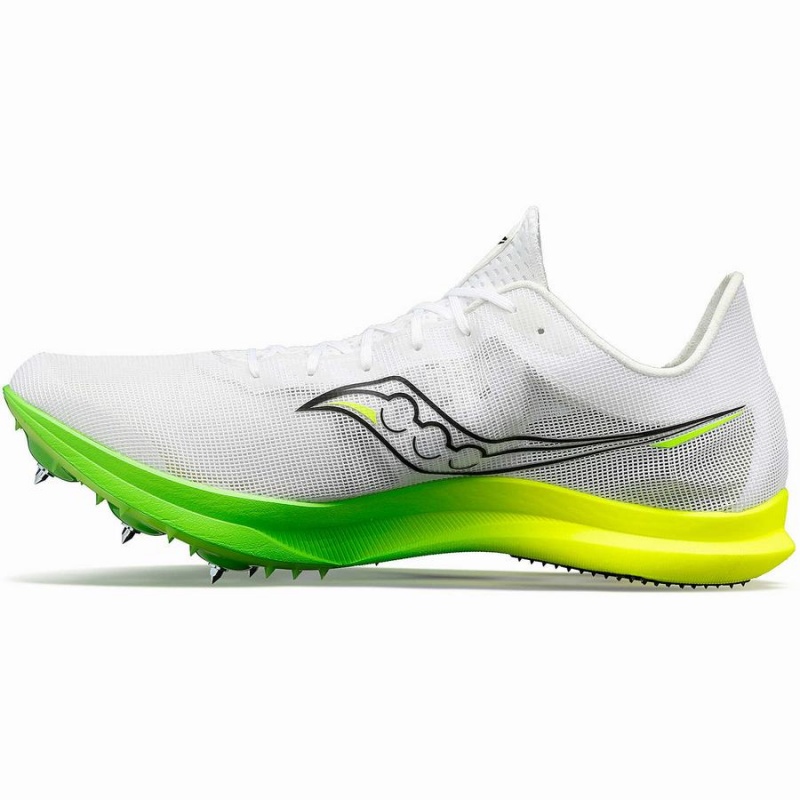 White / Green Saucony Endorphin Cheetah Men's Track Spikes | Philippines S56830-U83